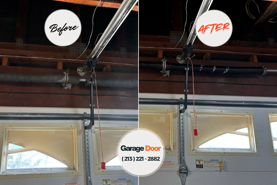 Before and after: garage door repair Lakemont, PA